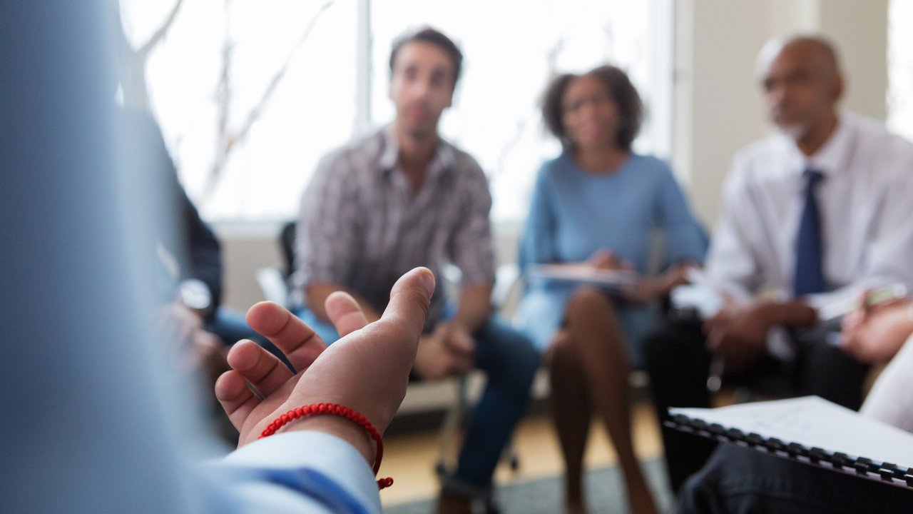 HSB Survey Shows a Third of Small Businesses Experience Workplace Violence Workplace discussion with four diverse colleagues