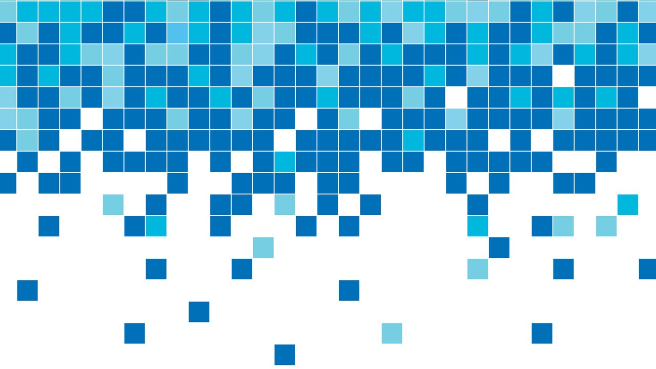 Insurance. Engineering. Technology. A vibrant mosaic of squares in varying shades of blue and turquoise creates a visually striking gradient. The top section features a dense arrangement of small squares, gradually becoming more sparse towards the bottom. This design evokes a sense of depth and movement, resembling cascading water or digital data flow.