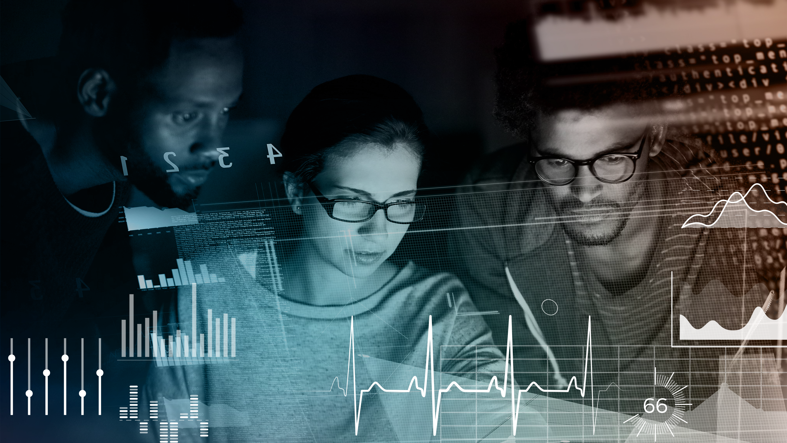 People looking at screen