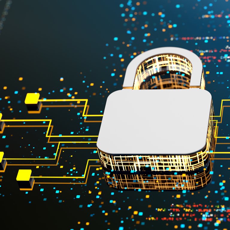 Digital background depicting innovative technologies in security systems, data protection Internet technologies 3d rendering