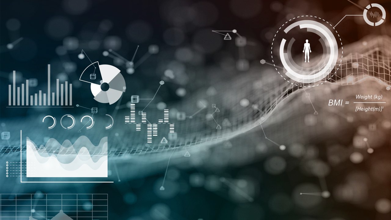 Blurred motion of multi colored lights creating flowing ribbon effect