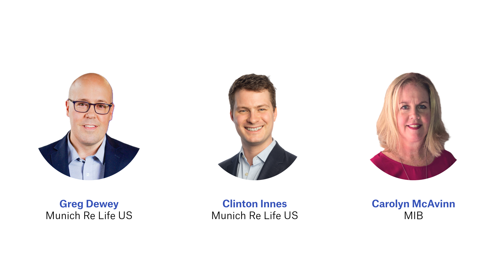 EHR insights with MIB Episode 2 Speaker Headshots of Greg Dewey, Clinton Innes, and Carolyn McAlvinn