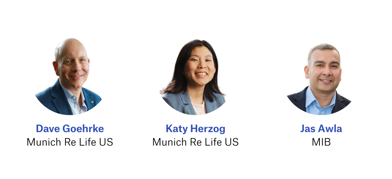 EHR insights with MIB Episode 1 Speaker Headshots of Dave Goeherke, Katy Herzog, and Jas Awla