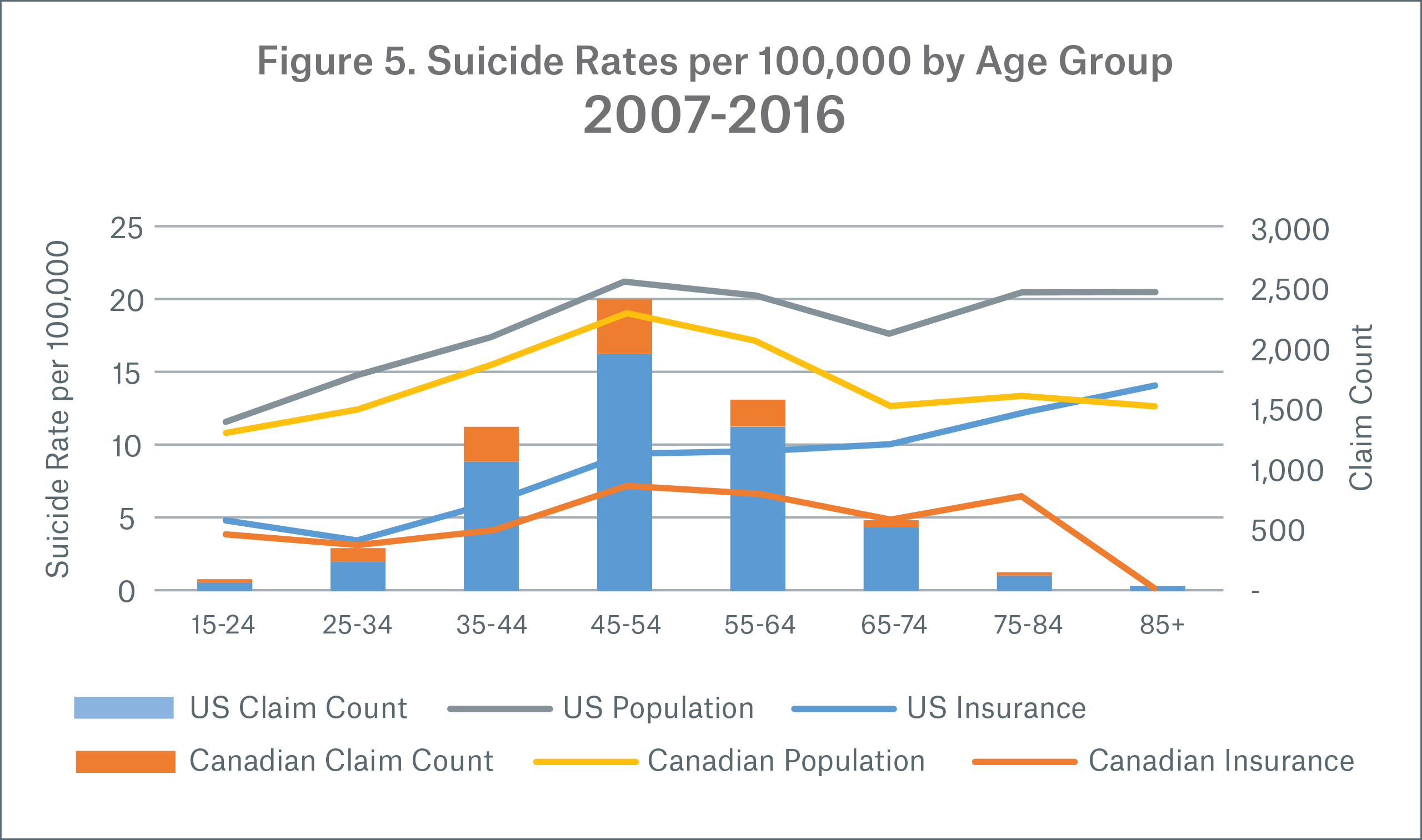 Figure 5 Image Suicide Rates per 100,000 by Age Group