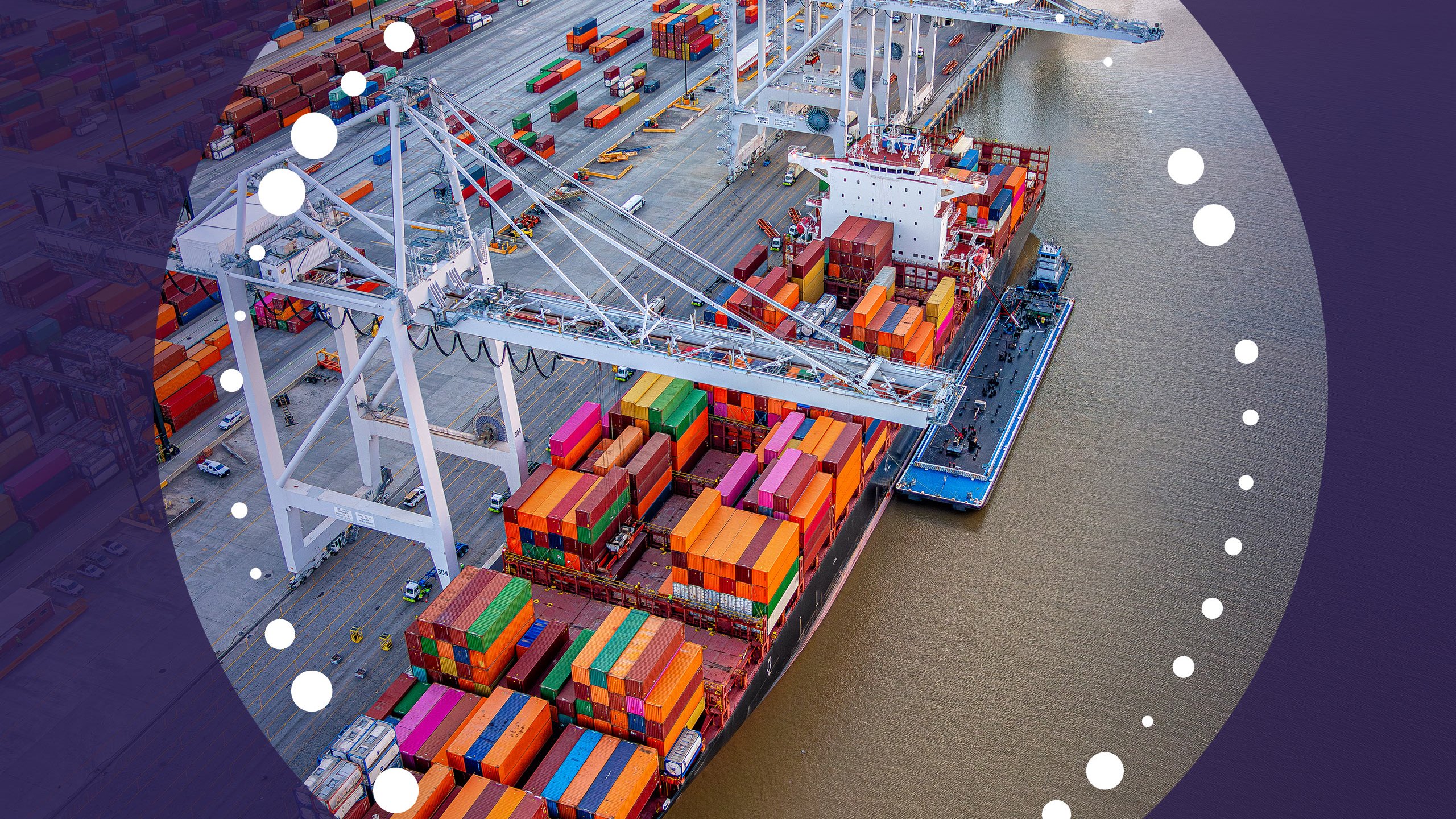 Rising tariffs on US imports Container ship on river harbor, Tacoma, Washington, USA