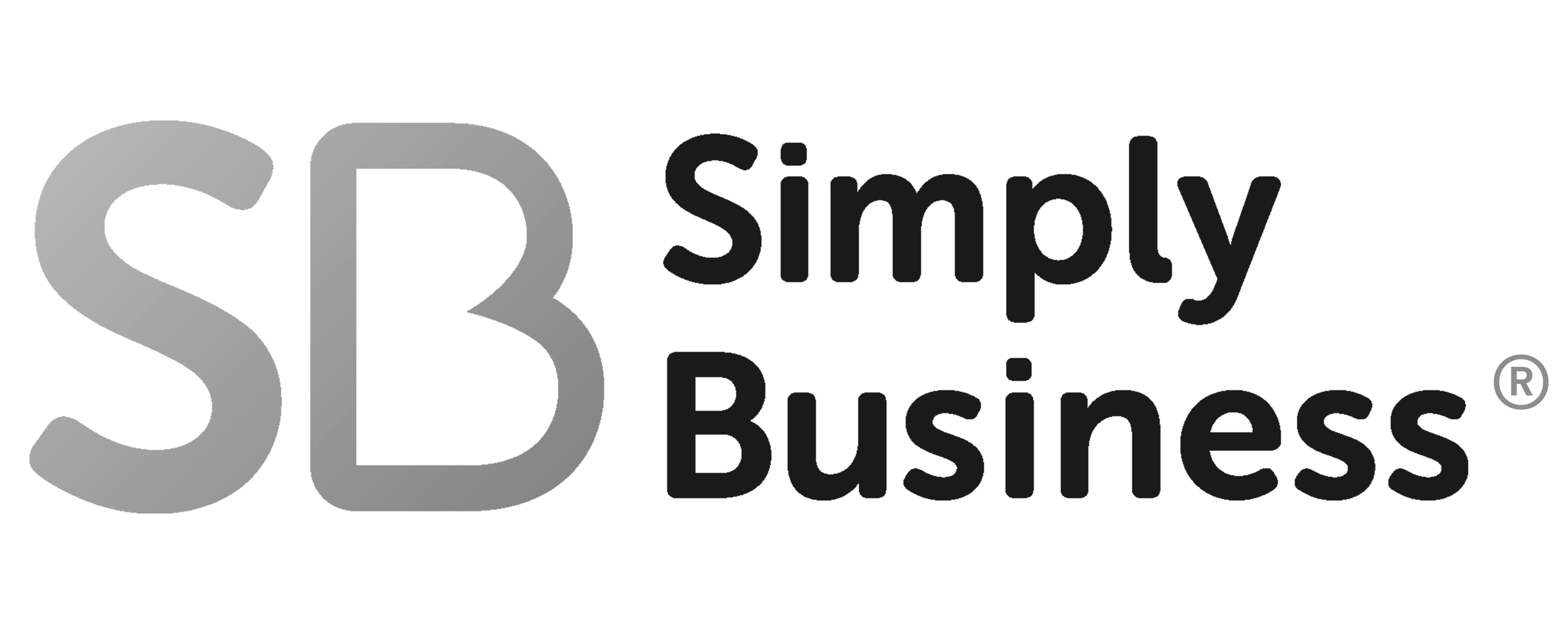Logo featuring the letters 'SB' in gradient pink and purple, with the text 'Simply Business' below.