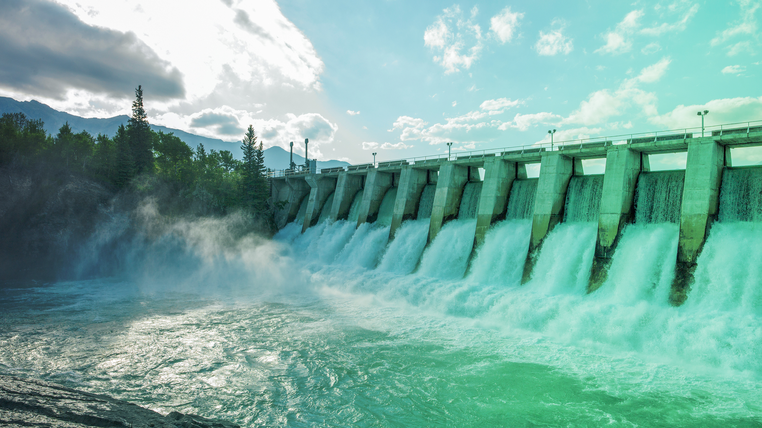Wind turbines in a green wind farm