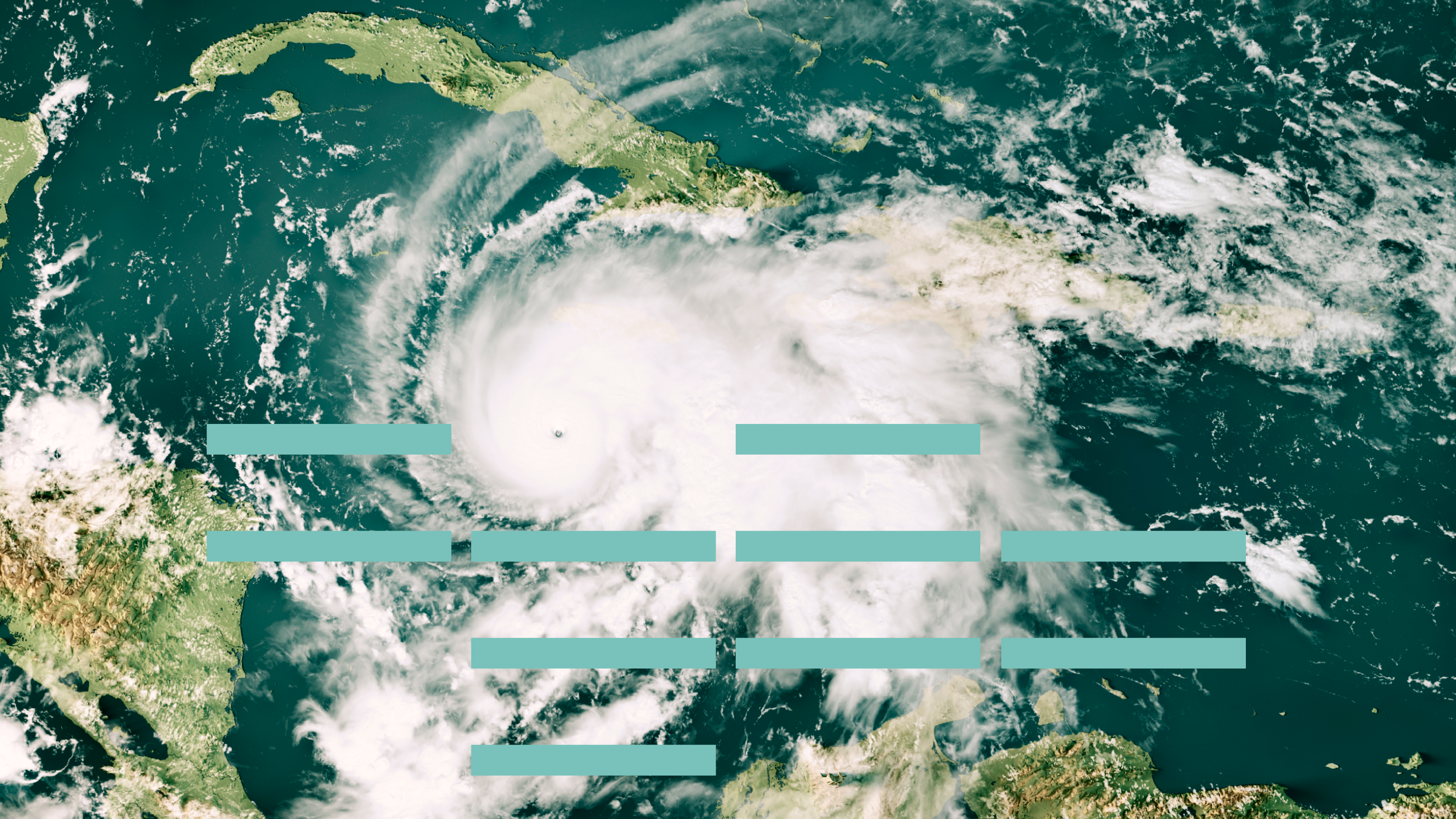 Satellite image of a hurricane over the Caribbean Sea, with visible landmasses of Central America and Cuba.