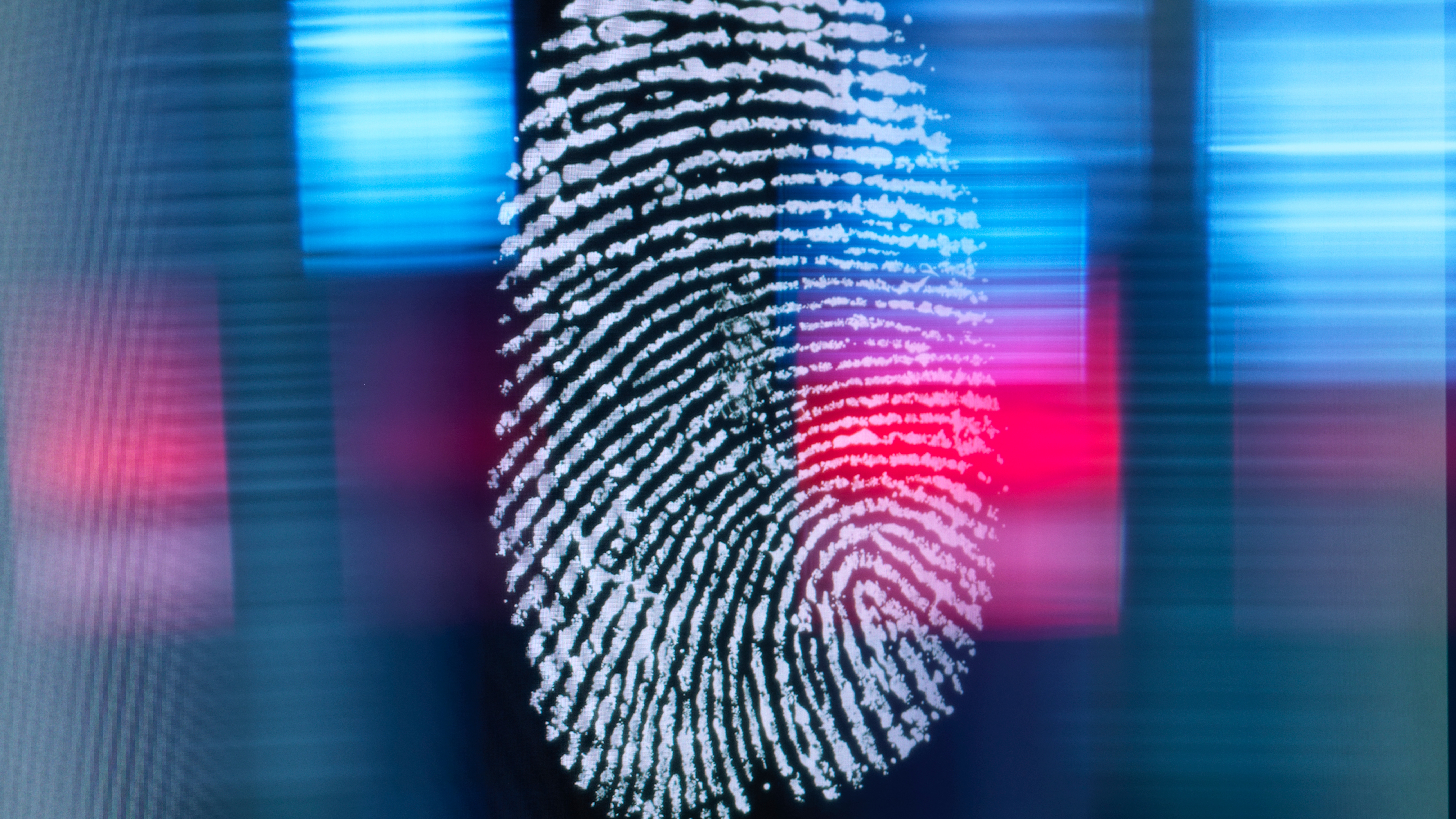 Finger print on digital screen being scanned