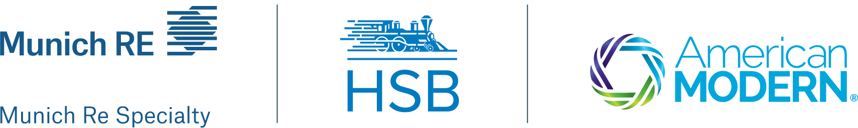 Munich Re, HSB, and American Modern logos