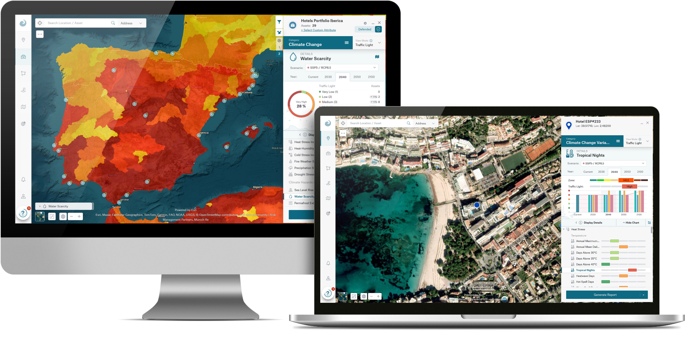 Two screens mockup tropicalnights and waterscarcity